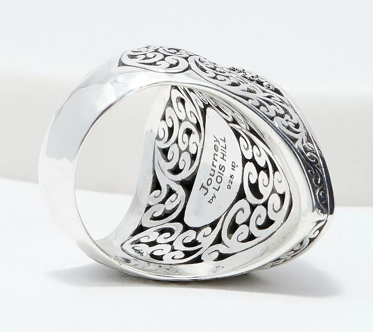 QVC Lois Hill Sterling Silver Marquise Shape Statement Ring Size 5