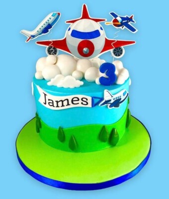 Cute Aeroplane/Aircraft/Helicopter Edible Icing Print Set Cake