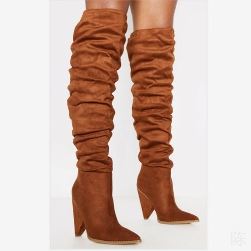 Women Slouch Cone Heel Pointy Toe Pull 