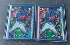 2024 Bowman Chrome James Wood Prospect Power-Up Mojo Refractor & Base 2 Card Lot