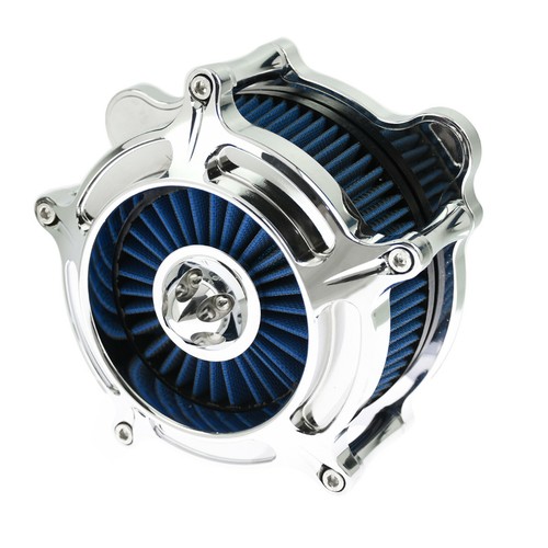 Chrome Air Cleaner intake Filter Fit For Harley Touring Dyna FXR Softail Fatboy - Picture 9 of 11