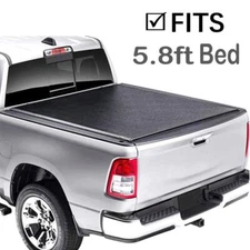 5.8FT Soft Roll Up Tonneau Cover Truck Bed For 2007-23 Silverado Sierra 1500 BLK
