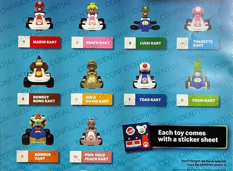 2024 McDONALD'S MARIO KART 8 DELUXE HAPPY MEAL TOYS! SAME DAY
