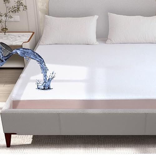 2 Pack Waterproof Mattress Protector, King Size Mattress Cover, Terry Cotton ...