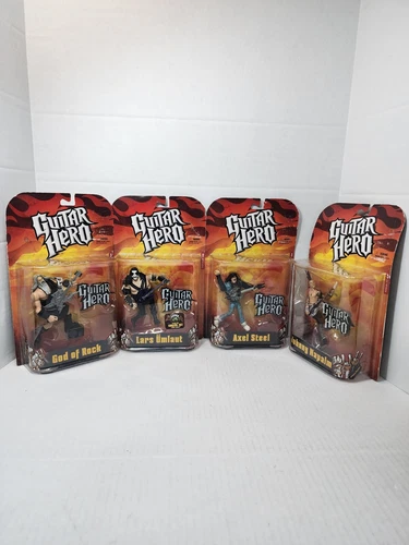 McFarlane Toys Guitar Hero Figures Set Of 4; Steel, Napalm, Ümlaut, God Of Rock