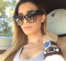 KEHU Fashion Cat Eye Sunglasses Women Oversized Steampunk Vintage Sun Glasses