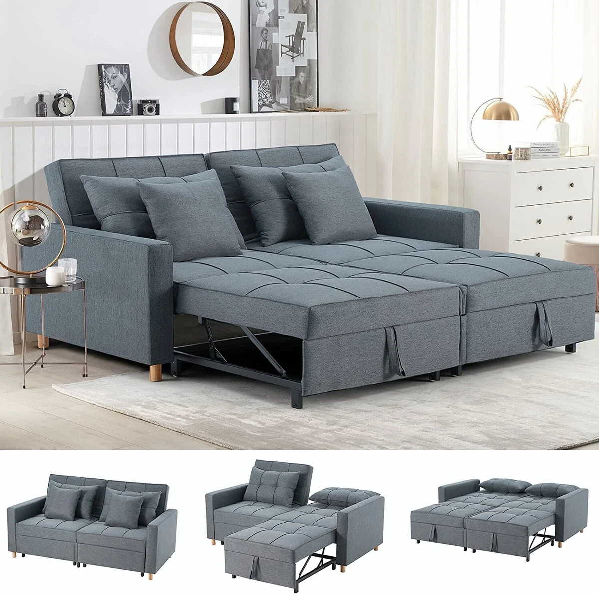 Double Futon Sofa Bed Second Hand Baci Living Room