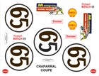 #65 Chaparral Can Am Race Car graphics 1/32nd Scale Waterslide Slot Car Decals