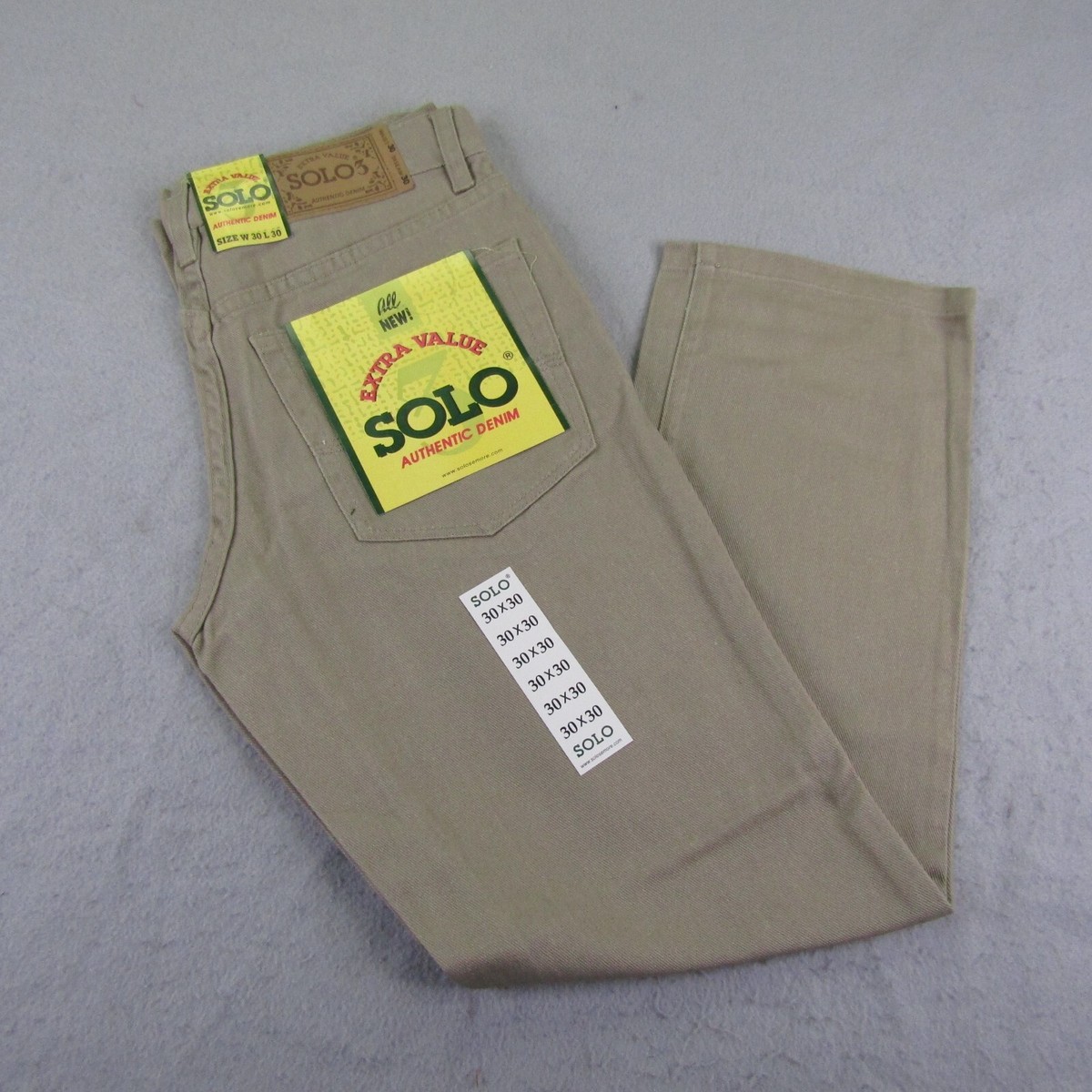 Vintage Solo Semore Jeans Mens 30x30 Khaki Tan Denim Hip Hop Y2K
