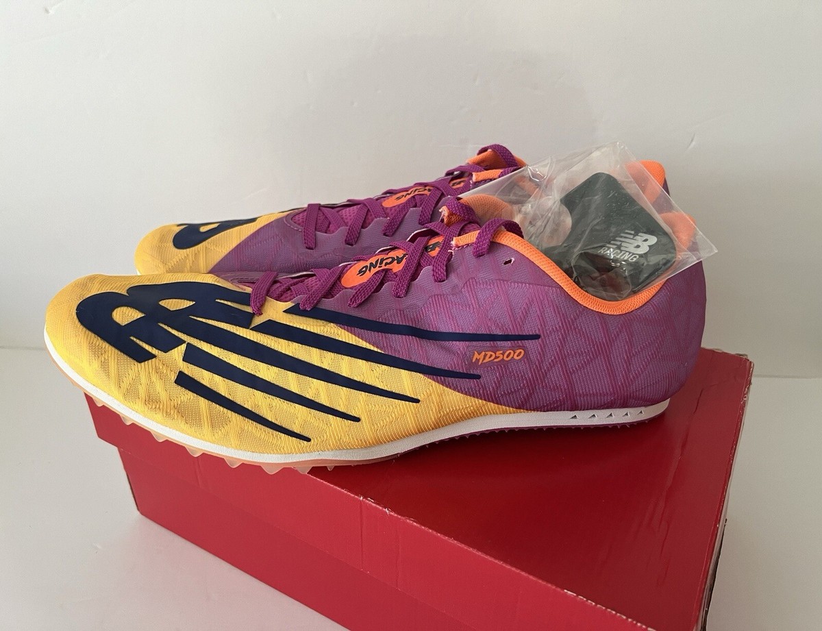 NEW NEW BALANCE men\'s md500 track and field shoes in yellow pink mmd500y7_3.jpg?v=1584116803 main image 3