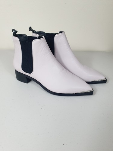 Senso ankle boots leather EU 37 AU 7 flat pointed musk NEW RRP $269 silver pink - Picture 8 of 13