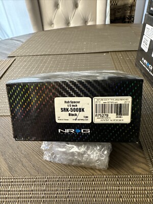 NRG SRK-500BK UNIVERSAL ALUMINUM STEERING WHEEL 0.5'' HUB ADAPTER SPACER BLACK