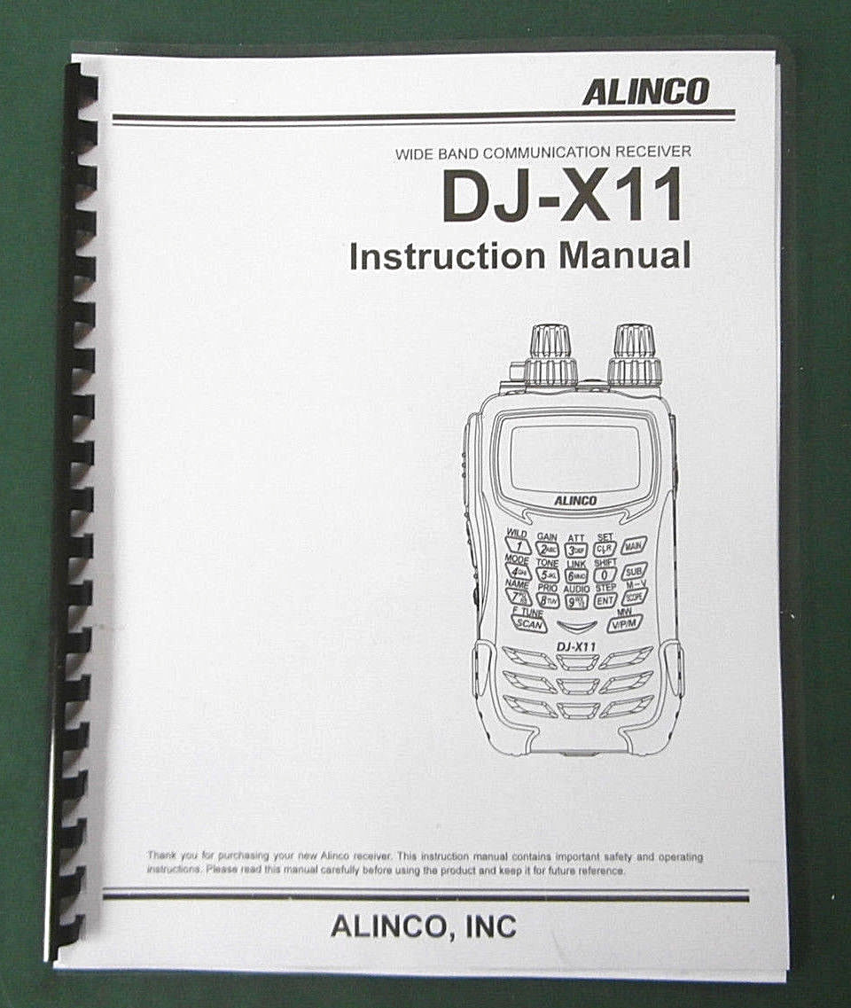 Alinco DJ-X11 Instruction Manual: Comb bound & Protective Plastic