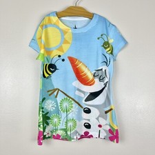 Disney Parks Frozen Olaf in Summer Youth Shirt Medium 10/12 Blue NWOT Print Art