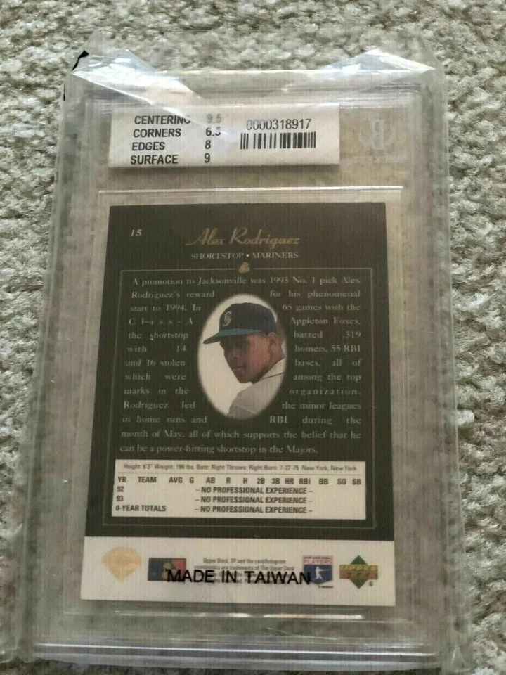 1994 SP RC Alex Rodriguez NY Yankees BGS 7. Subs 9.5 6.5 8 9 Shark Tank Best RC - Image 2 of 2