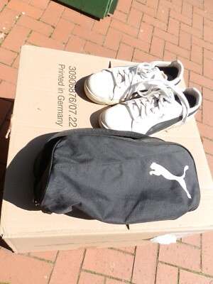 Puma Herren Golfschuhe Gr. 42,5  weiss/schwarz UK 8,5  gebraucht mit Schuhtasche
