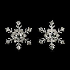 Snowflake Winter Christmas Wedding Stud Earrings Costume Jewelry Crystal Clear