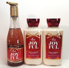 Bath Body Works BE JOYFUL Hand Soap 9.5oz  2 Shea Vitamin e Lotion 8oz 3pc SET