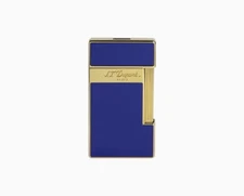 S.T. Dupont Lighter Slimmy Torch Flame Lacquered Blue And Gold 028005