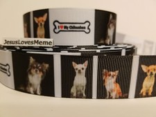 Grosgrain Ribbon I Love My Chihuahua Dog Toy Dogs Puppy Fur Babies Pets 1"