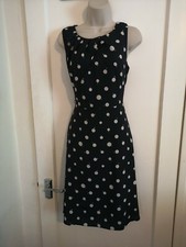 Next Ladies Size 10 Black Polyester Sleeveless Party Dress Below Knee #B1