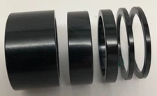 DELUXE BIKE BICYCLE 1 1/8" ALLOY HEADSET SPACERS SET BLACK 2mm 10mm & 20MM