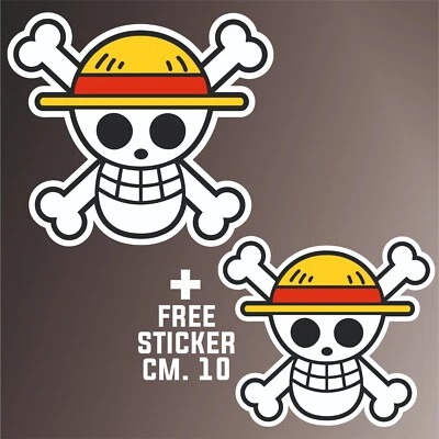adesivo ONE PIECE BARBABIANCA MONKEY sticker aufkleber + 1 FREE STICKER CM. 10