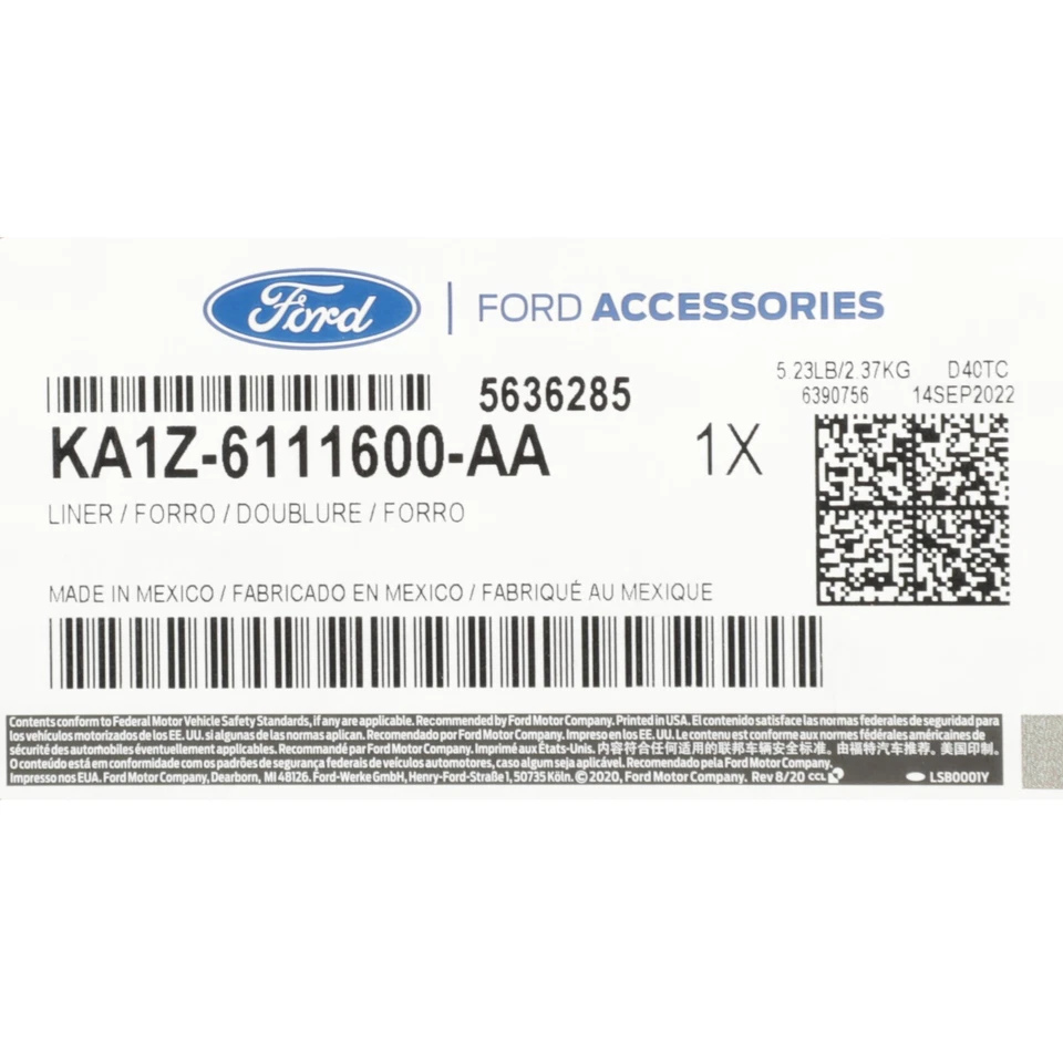 19-22 LINCOLN NAUTILUS BLACK CARGO AREA TRAY PROTECTOR MAT OEM KA1Z-6111600-AA - Imagem 3 de 4