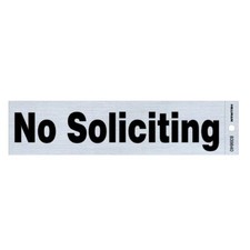 Hillman Gray & Black Nickel Mylar Self-Adhesive No Soliciting Sign, 2 x 8 in.