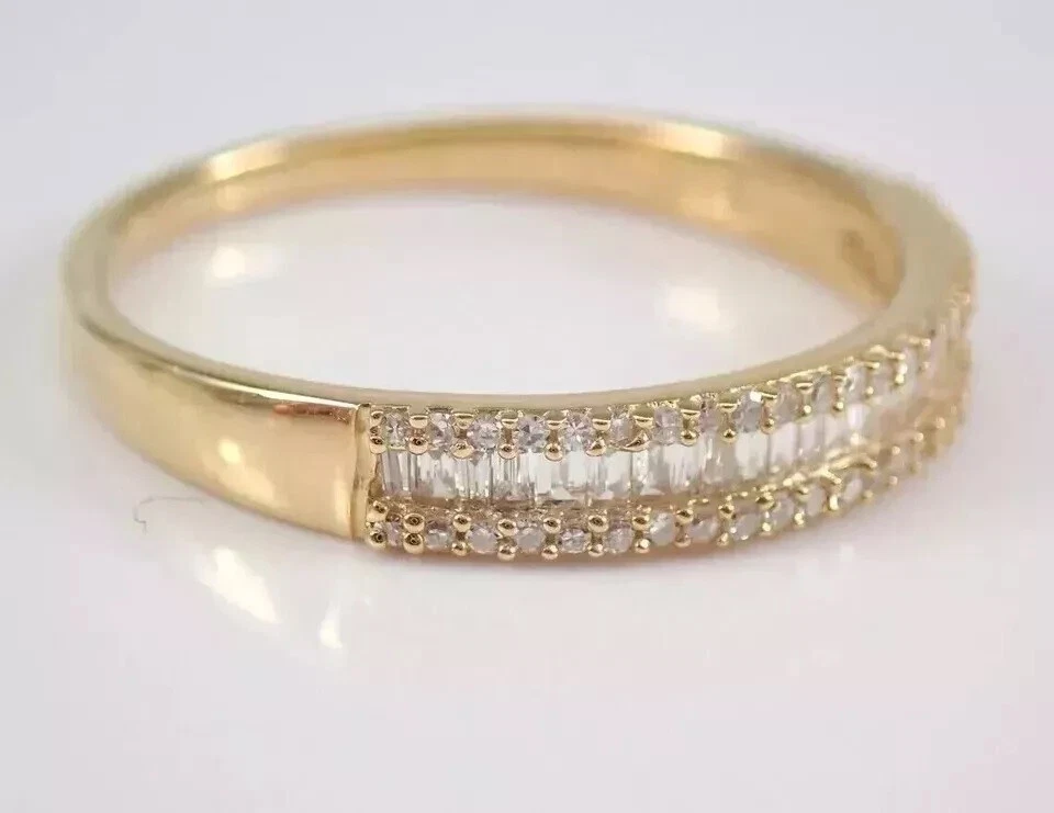 2Ct Baguette Cut Lab-Created Diamond Wedding Band Ring 14k Yellow Gold Finish - Image 4 of 4