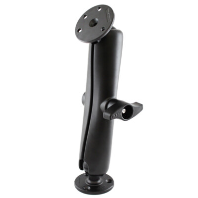 RAM Mount 2.25'' Ball Double 3.68'' Round Plate Long Arm Assembly RAM-D-101U-E