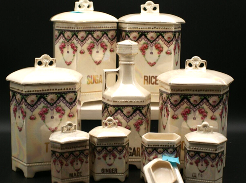 VINTAGE TSCHECHO-SLOWAKEI VICTORIA KANISTER SET GEWÜRZ ZUCKER 18 STÜCK - Bild 14 von 20