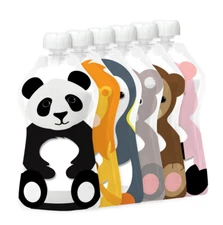 SQUOOSHI Reusable Baby Food Pouches 5 oz - 6 Large Pouches