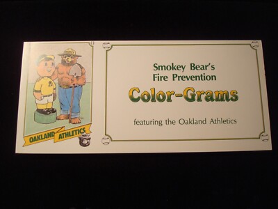 Smokey Bear's Fire Prevention Color-Grams featuring the Oakland Athletics