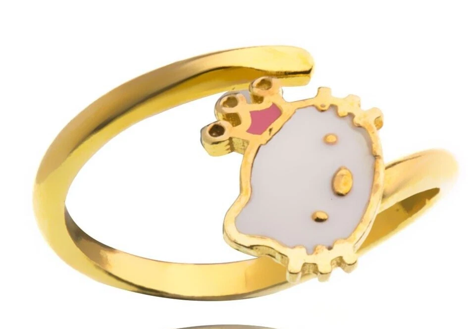 Silver hello on sale kitty ring