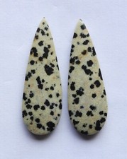 46.30 Cts Natural Dalmation Jasper 42.3mm X 14.4m each Cabochon Loose Match Pair