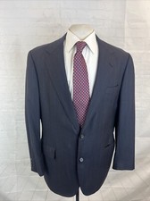 Vintage Brooks Brothers USA Men's Navy Blue Dark Gray Blazer 42L 795
