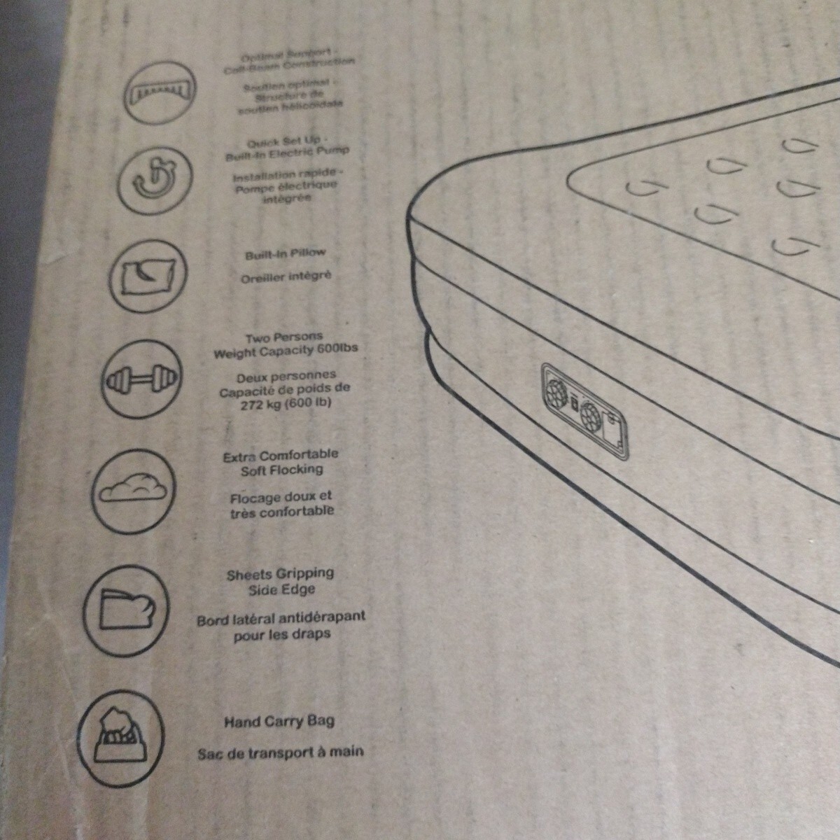 King Koil Queen Size Air Mattress With Built In Pump Black 80 X 60 X 16 eBay