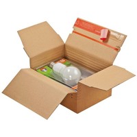 ColomPac® Versandkartons Blitzbodenkartons 23,8 X 17,0 X 6,0 - 13,0 Cm, 10...