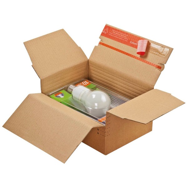 ColomPac® Versandkartons Blitzbodenkartons 23,8 X 17,0 X 6,0 - 13,0 Cm, 10...-image