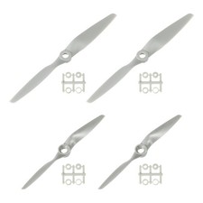 4 RC Propellers for Drones, 2 Shovels 4.7x4.7" and 6x4" Grey with Rings Adapters