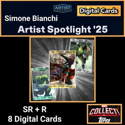 Topps Marvel Collect Artist Spotlight 25 Simone Bianchi SR+R 8 Card Set