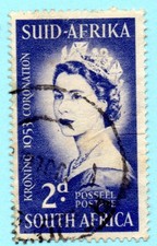 TIMBRE AFRIQUE DU SUD  1953  COURENEMENT REINE ELISABETH  II  SC N° 192