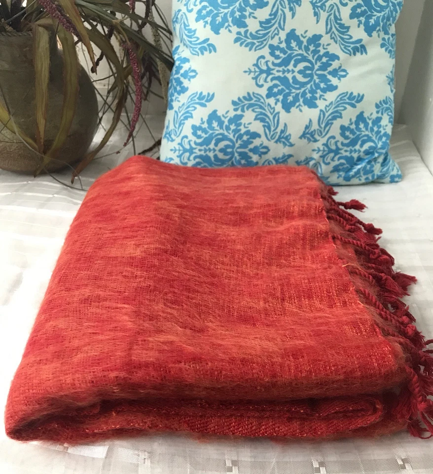 Sofá chal grande de meditación tejido a mano bufanda de lana de yak del Himalaya Foto 2 de 4