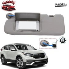 Left Driver Sun VIsor Illuminated Gray For 2017 - 22 Honda CR-V CRV w/ Mirror