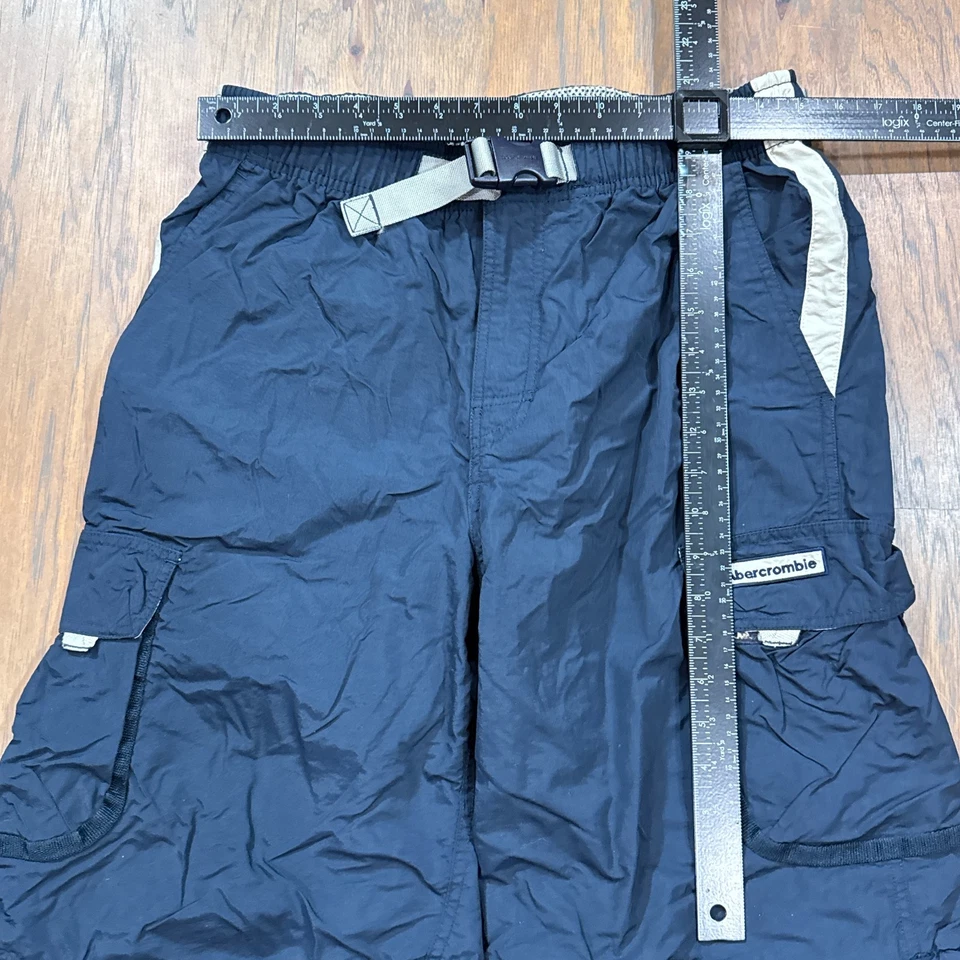 Pantalones de Colección Abercrombie Fitch Para Hombres M Azul Forrado Pista Cortavientos Bolsillo de Carga Foto 4 de 4