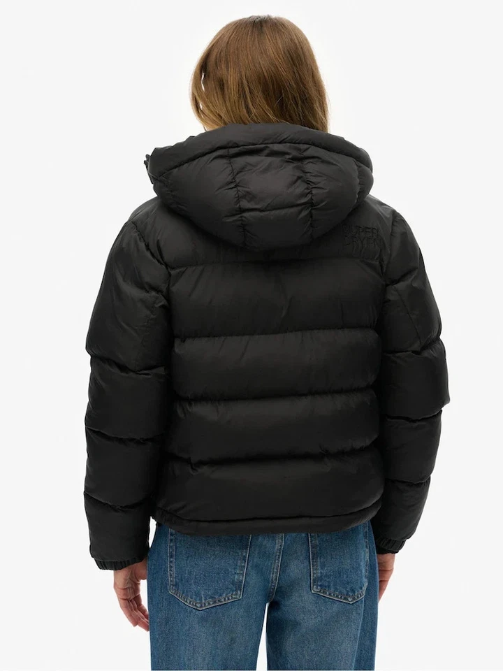 Superdry Womens Black Hooded 5 Baffle Puffer Jacket rrp £95 - Image 4 of 4