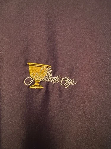 Cutter & Buck Pullover Black Presidents Cup V-Neck Golf Windshirt Mens Medium image 8