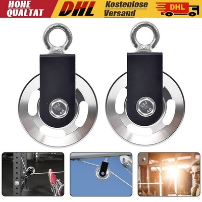 2X Seilrolle mit Kugellager Block Umlenkrollen f. Seile Aluminiumlegierung Ø88 