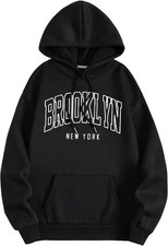 Sweatshirt Tops Men Women Letter Print Long Sleeve Drawstring Pullover Hoodie  
